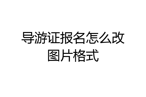 导游证报名怎么改图片格式