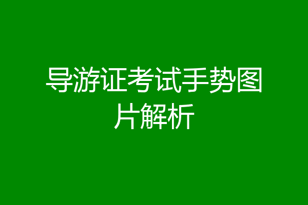 导游证考试手势图片解析