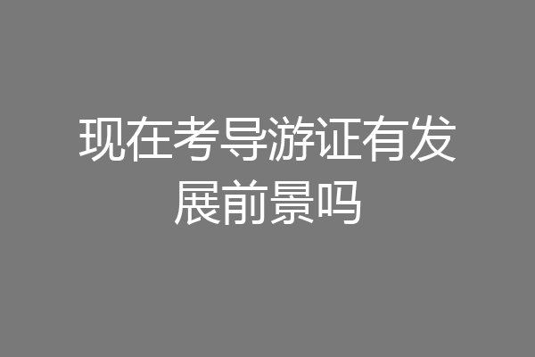 现在考导游证有发展前景吗