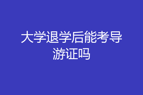 大学退学后能考导游证吗