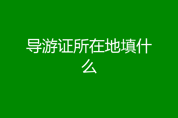 导游证所在地填什么
