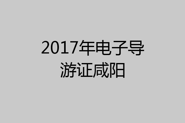 2017年电子导游证咸阳