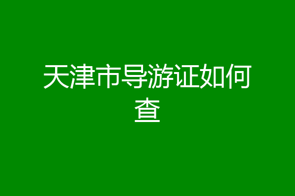 天津市导游证如何查