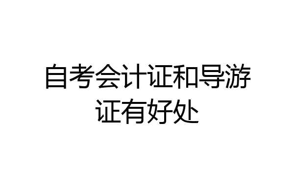 自考会计证和导游证有好处