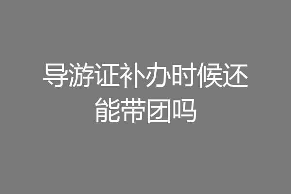 导游证补办时候还能带团吗