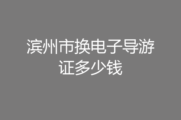 滨州市换电子导游证多少钱