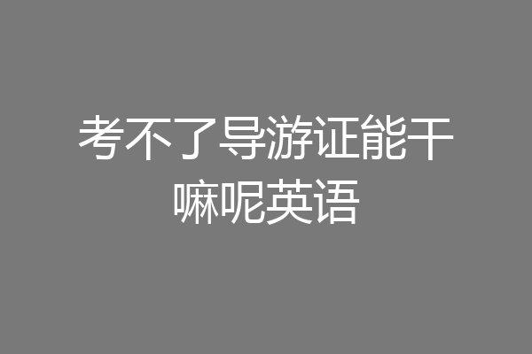 考不了导游证能干嘛呢英语