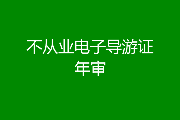 不从业电子导游证年审