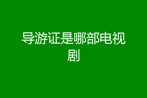 导游证是哪部电视剧