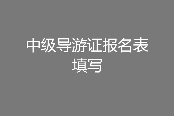 中级导游证报名表填写