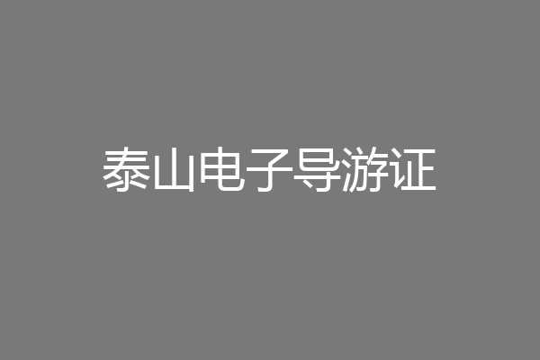泰山电子导游证