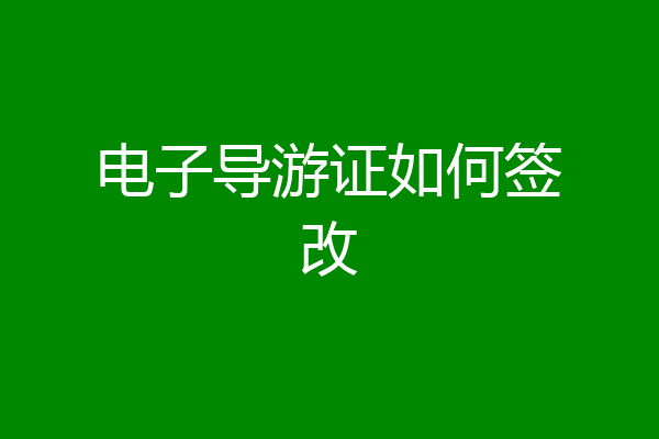 电子导游证如何签改