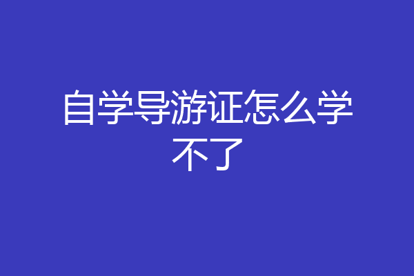 自学导游证怎么学不了