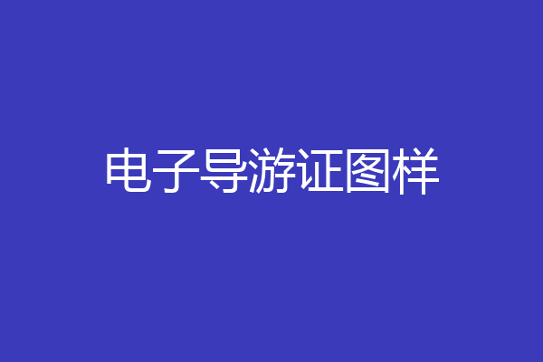 电子导游证图样