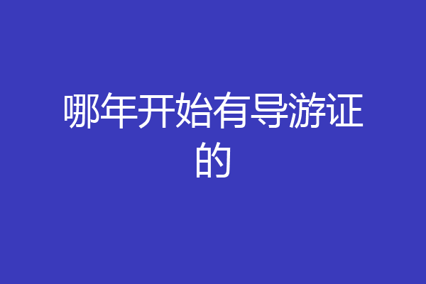 哪年开始有导游证的