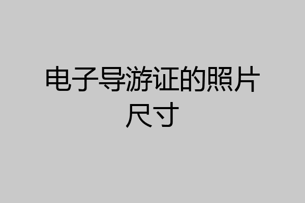 电子导游证的照片尺寸