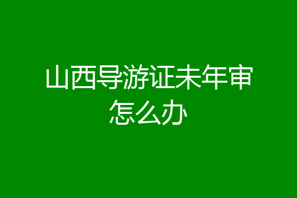山西导游证未年审怎么办