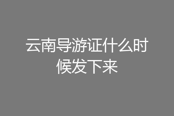 云南导游证什么时候发下来