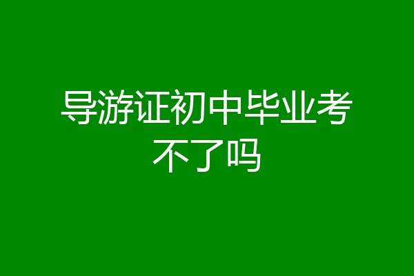 导游证初中毕业考不了吗