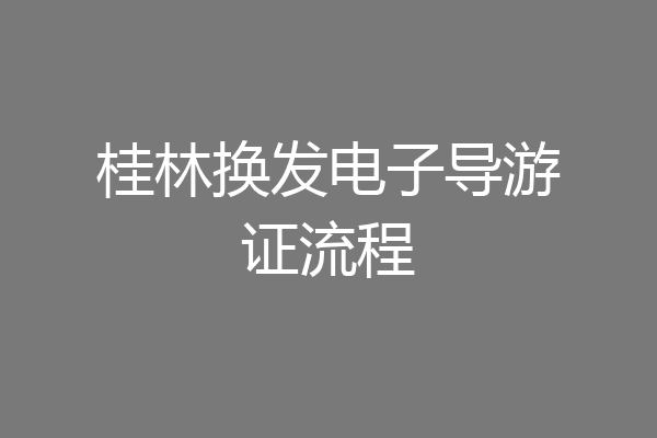 桂林换发电子导游证流程