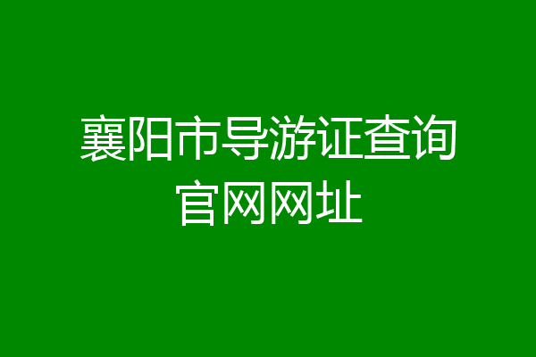 襄阳市导游证查询官网网址