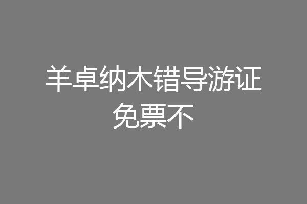 羊卓纳木错导游证免票不