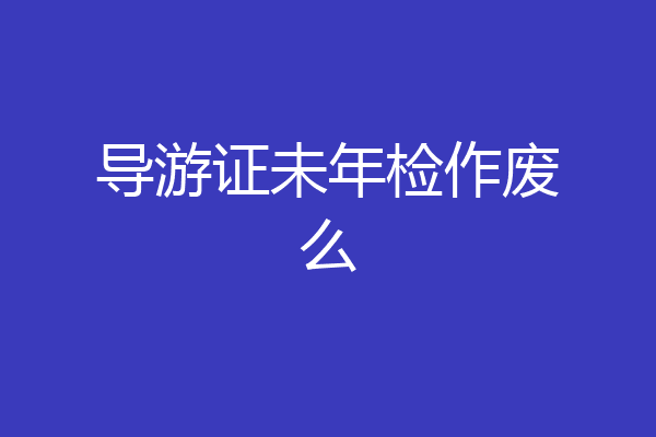 导游证未年检作废么