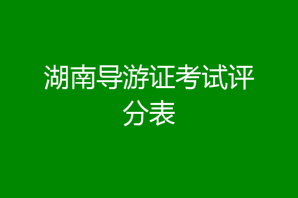 湖南导游证考试评分表