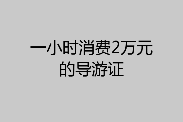 一小时消费2万元的导游证