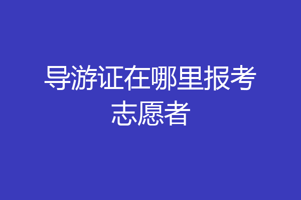 导游证在哪里报考志愿者