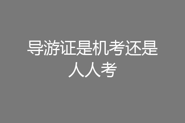 导游证是机考还是人人考