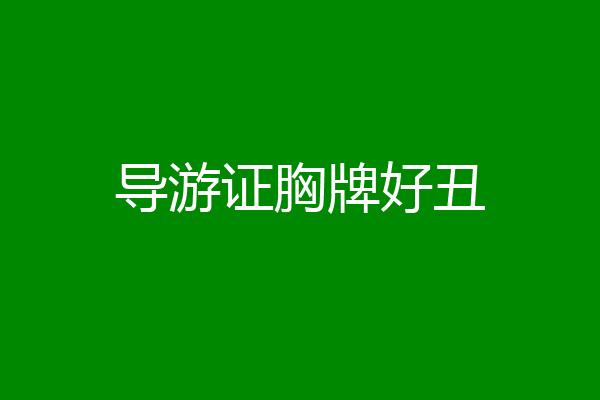 导游证胸牌好丑