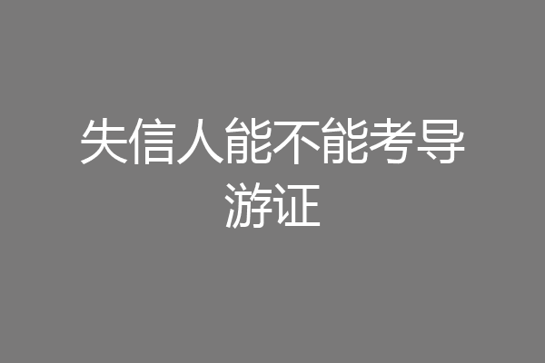 失信人能不能考导游证