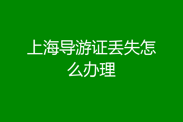 上海导游证丢失怎么办理