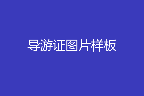 导游证图片样板