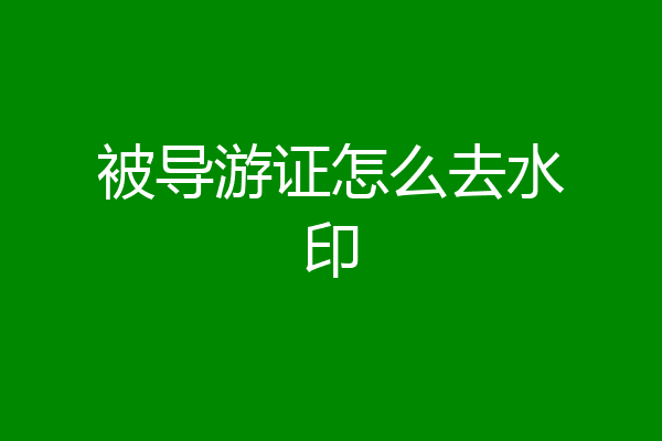 被导游证怎么去水印