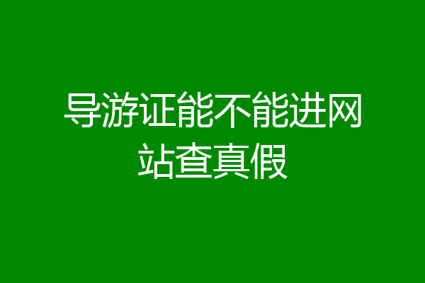 导游证能不能进网站查真假