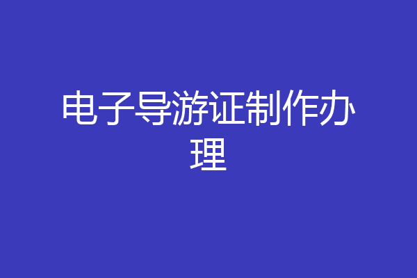 电子导游证制作办理