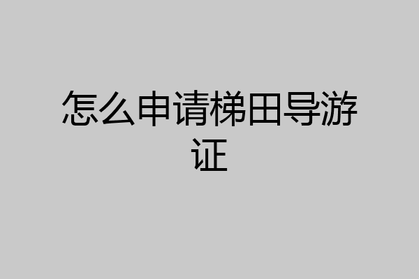 怎么申请梯田导游证