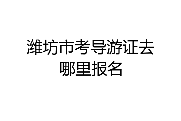 潍坊市考导游证去哪里报名