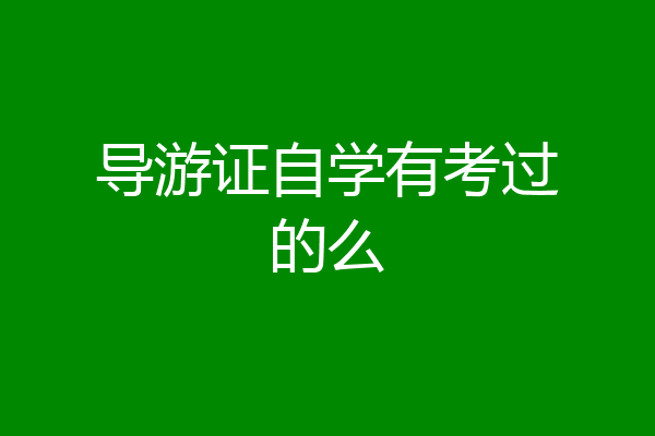 导游证自学有考过的么