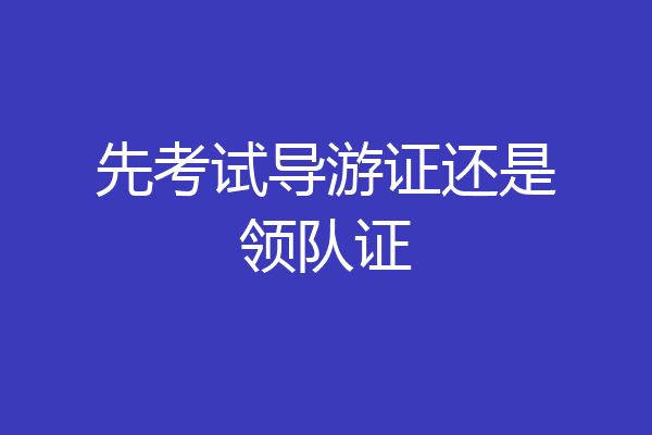 先考试导游证还是领队证