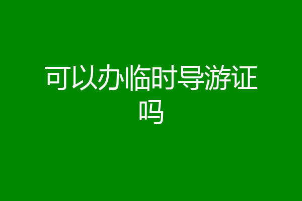 可以办临时导游证吗