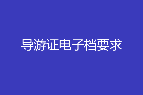 导游证电子档要求