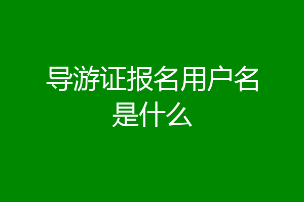 导游证报名用户名是什么