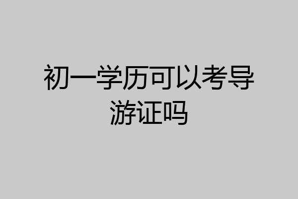 初一学历可以考导游证吗