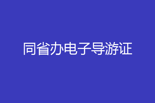 同省办电子导游证