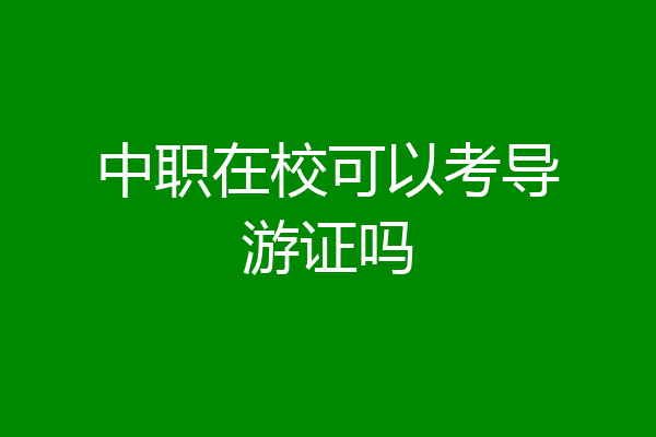 中职在校可以考导游证吗