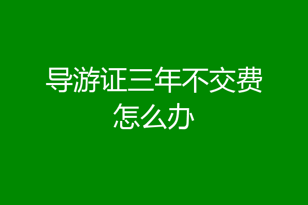 导游证三年不交费怎么办