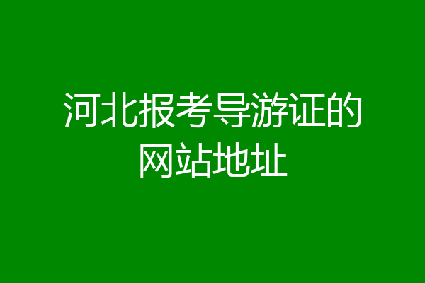 河北报考导游证的网站地址